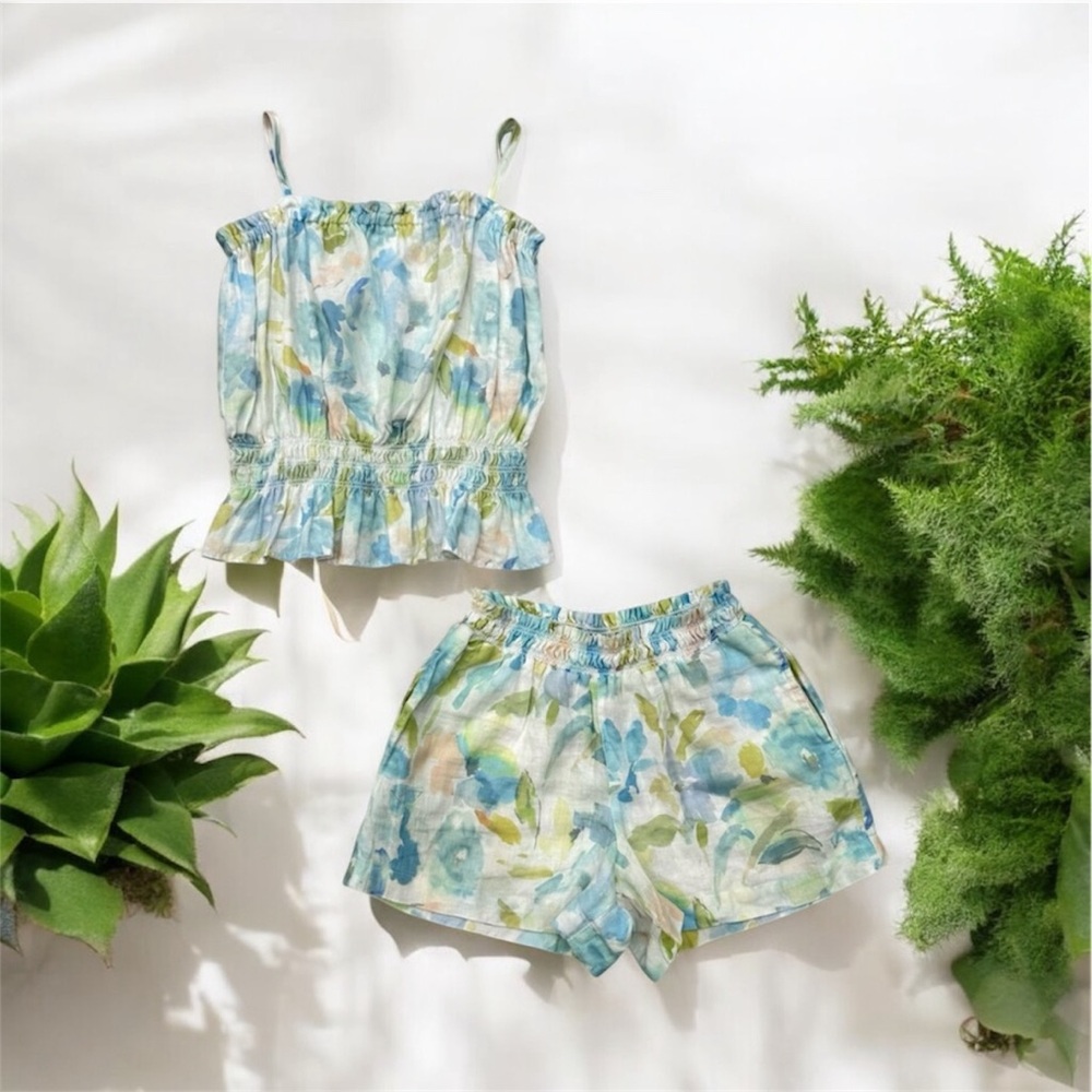 NWT BELLA DAHL linen shorts set